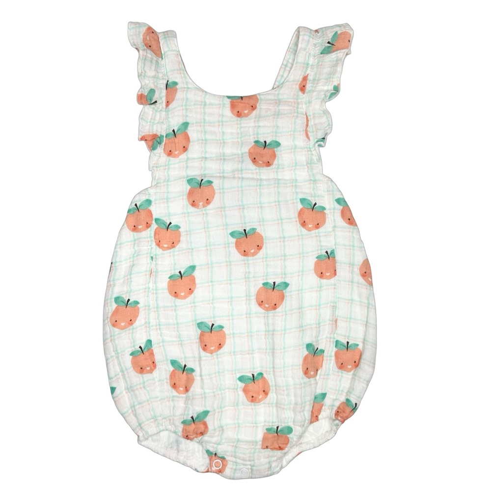Angel Dear‎ Plaid Peaches Sunsuit Romper